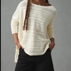 Pilcro Oversized Sweater Tunic XXS Beige Cotton Blend Longline Pullover